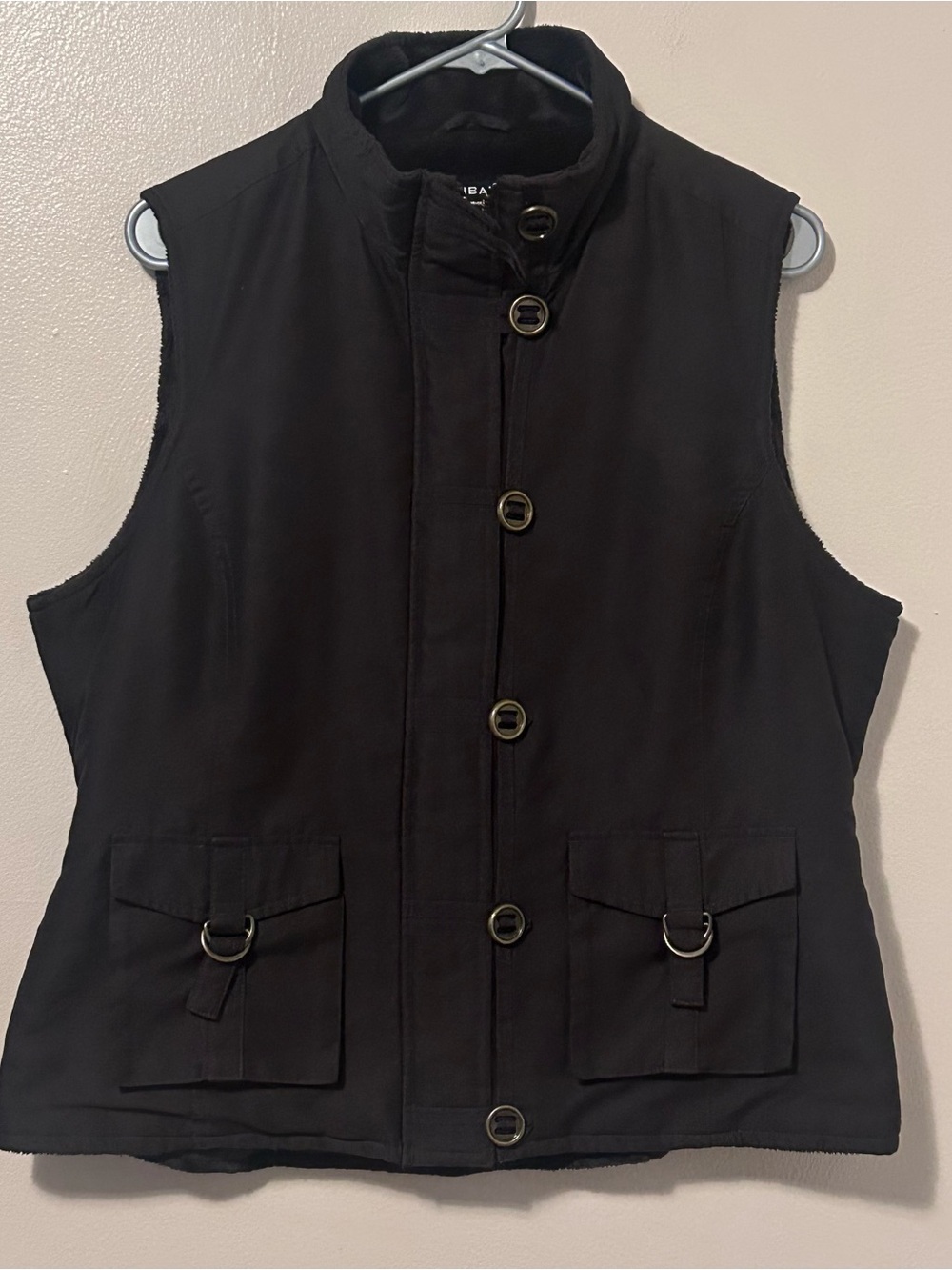 Tribal Women’s Dark Brown Plush-Lined Utility Cargo Vest